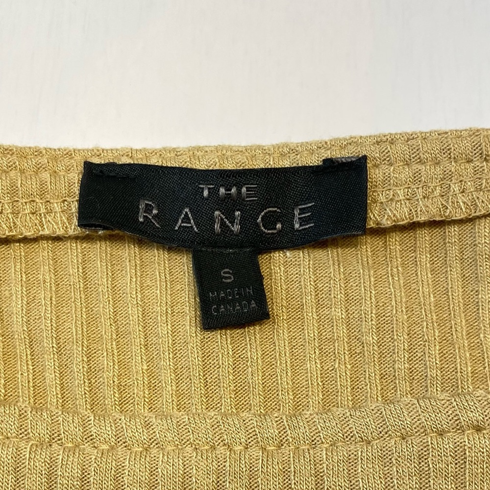 THE RANGE Ribbed Knit Puff Sleeve Neutral Classic Top  Beige Tan Size Small - Picture 16 of 17